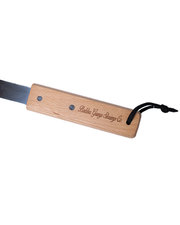 Close up of handle Bubba Gump Shrimp Co" lasered on.