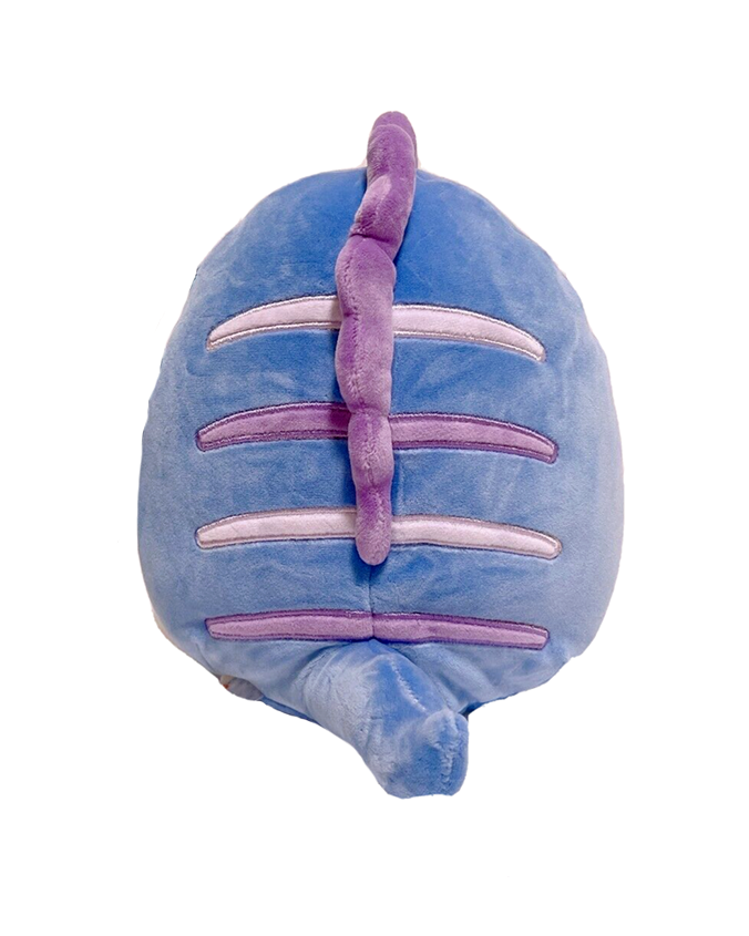 dark blue eel plush with purple dorsal main. light purple and purple steaks throughout back.