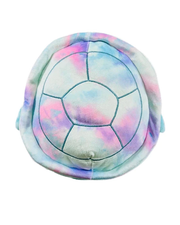 back of turtle plush showing tie-dye shell.
