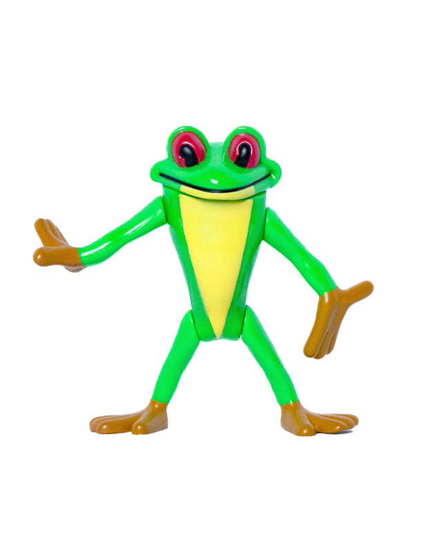 green tree frog with yellow belly and red eyes.